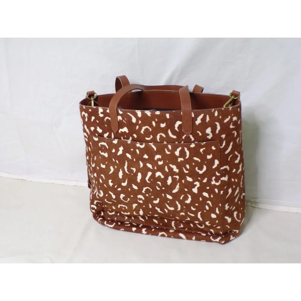 MADEWELL Calf Hair Medium Transport Tote Pecan NEW - Picture 7 of 10